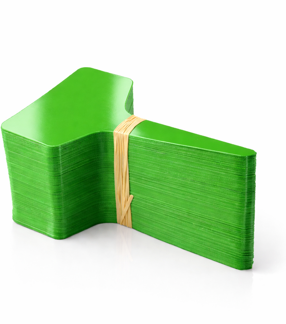 식물 이름표 화분 라벨 꽂이 6x10cm 대형 플라스틱 네임택, 그린100개