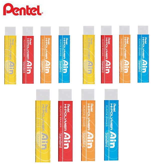 펜텔 아인 중형 지우개, 4색 혼합, 3세트