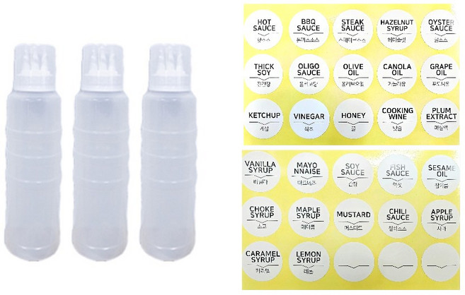 잘라쓰는 뚜껑소스통 케찹병 뚜껑소스통 3구, 3개, 400ml