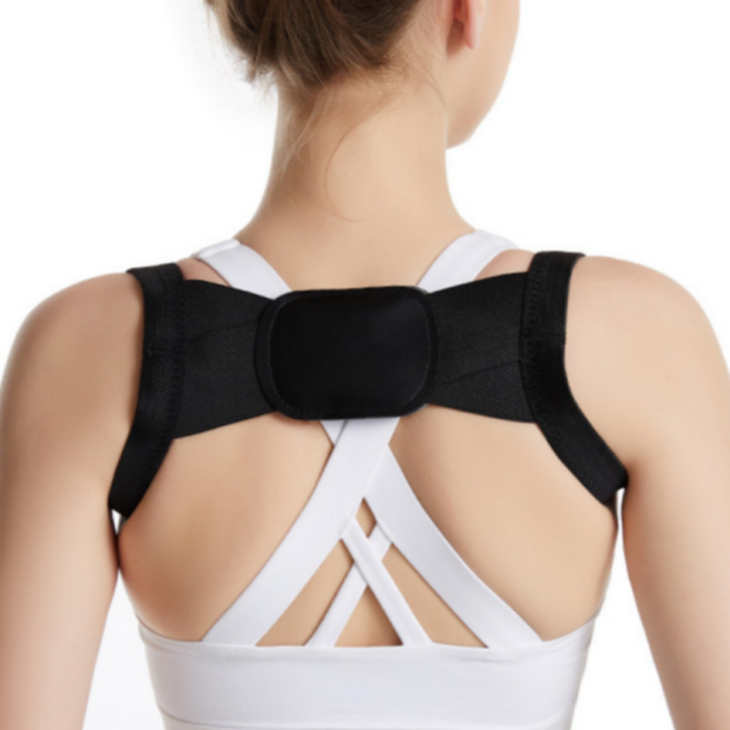 미소다믄 바른자세 탄력 어깨 밴드 말린어깨 가슴펴기, 모던 블랙, 1개