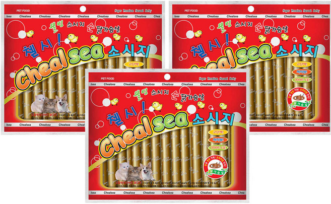 도기프렌드 첼시 애견 소시지 11개입, 닭가슴살, 3개, 1.26kg