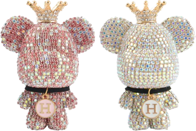 블링디어 큐빅세트(1+1) 베어브릭 고급 차량용 방향제, 큐빅세트(핑크+블랙), 블랙체리, 선택안함