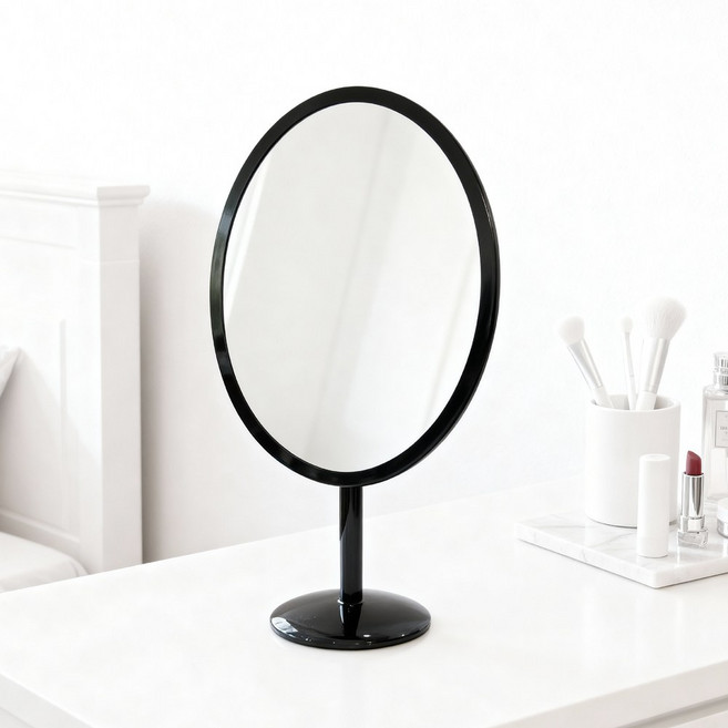 All Black 회전 탁상거울 화장대거울, 올블랙회전탁상거울