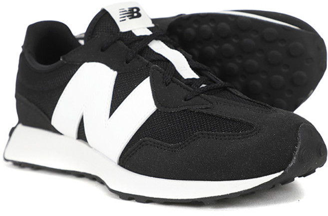 뉴발란스 운동화 327 GS 러그 아웃솔 블랙-화이트 로고