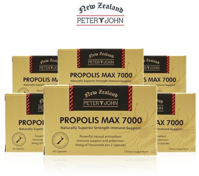 [피터앤존] 뉴질랜드 고함량 프로폴리스 맥스 7000 / 60캡슐 항산화영양제, 360정, 6박스