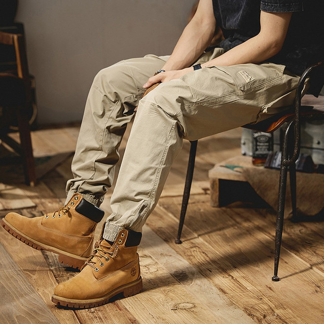 군밤마켓 남성 워싱면 심플 빈티지 테이퍼드핏 조거팬츠 9301