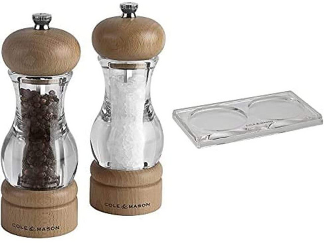 콜앤메이슨 소금 후추통 그라인더 받침 트레이 세트, 소금후추통, 1개