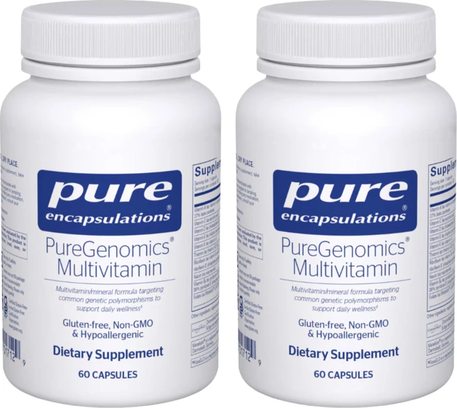 Pure Encapsulations 퓨어인캡슐레이션 PureGenomics Multivitamin 퓨어 제노믹스 멀티비타민, 2개, 60정 - 쿠팡