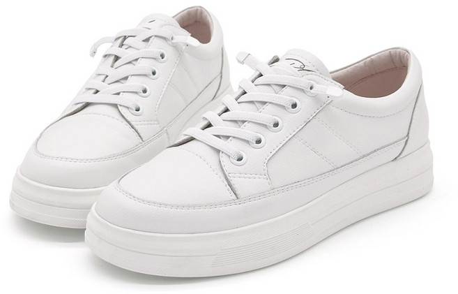 ROBINLO PEGGIE 真皮厚底休閒小白鞋 雲霧白 夜行黑 可可棕 柔霧粉