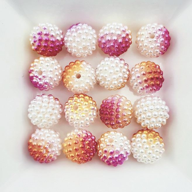 오도독 진주 [오디 구슬 그라데이션] 비즈 팔찌 키링 슬라임파츠 재료, A5263. (그라데이션) 핑크옐로우, 1세트