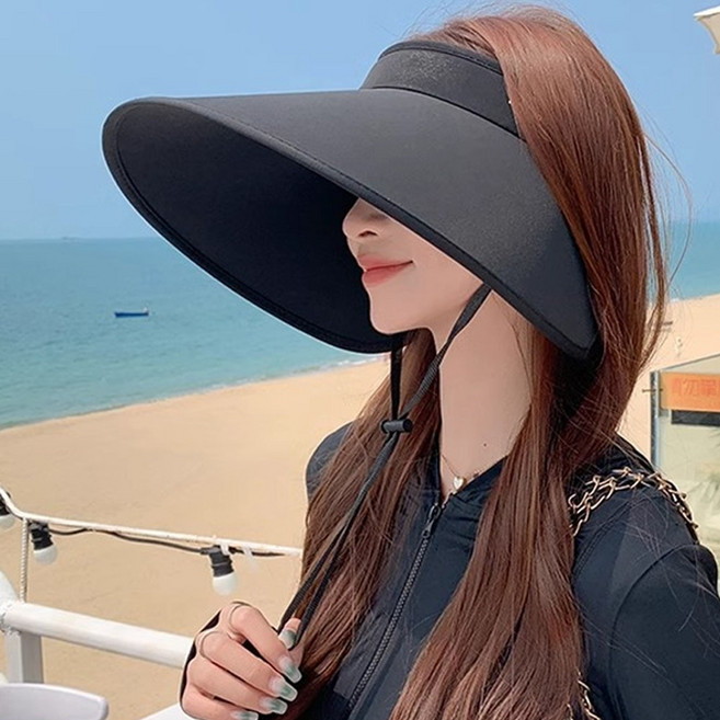 챙넓은 자외선차단 와이드 썬캡 골프 테니스 UV차단 햇빛가리개 모자 썬바이저