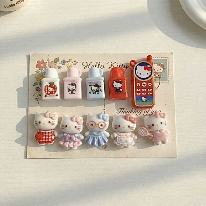 리본 고양이 냉장고 현관문 인테리어 자석 마그네틱 10개 세트