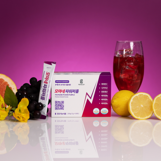 모마네파워퍼플 종합 멀티 비타민 올인원 하루 영양제 C B1 B2 B6 남성 청소년 물에타먹는 마시는, 210g, 2박스