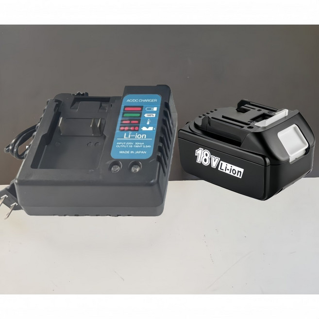 18V 鋰離子電池組 電量顯示 適用於電動工具, 1顆, 副充+副廠電池1顆