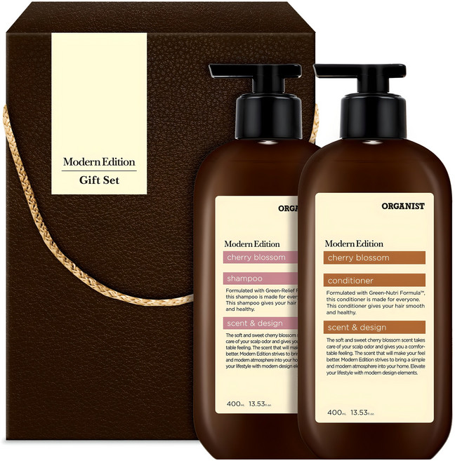 오가니스트 LG생활건강 모던 올타임 헤어 샴푸 + 컨디셔너 F호 선물세트, 1세트