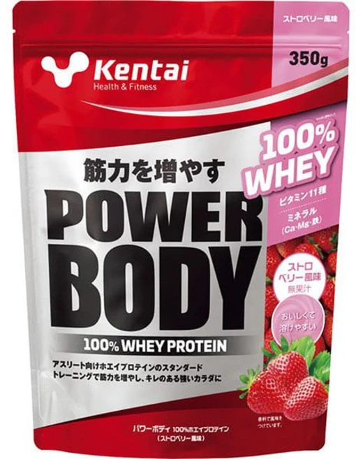 kentai 켄타이 K146 파워바디 100% 웨이프로틴 비타민11종 칼슘 철분 딸기맛 350g [트레이닝 헬스 단백질 보충제], 단일, 1개 - 쿠팡