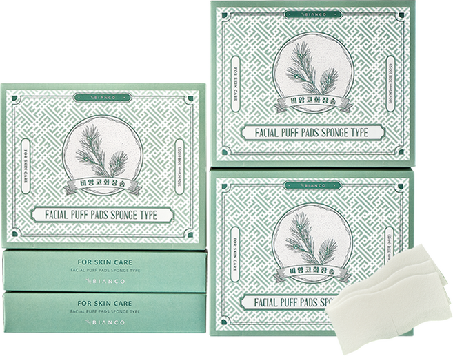 비앙코 티슈형 화장솜 스펀지타입 총150매 (300컷) + 2팩 추가 증정, 5개, 30매입