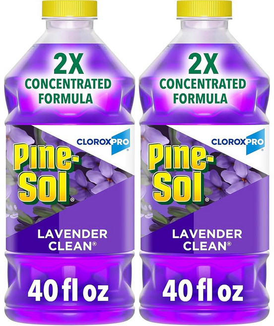 파인 솔 클로록스프로 멀티 표면 클리너 2배 농축 포뮬러 다용도 라벤더 클린 40액체 온스, 40 Fl Oz (Pack of 2)