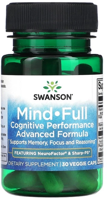 스완슨 Mind-full 코그니티브 퍼포먼스 어드밴스드 포뮬러 30 베지캡슐, 1개, 30정 - 쿠팡