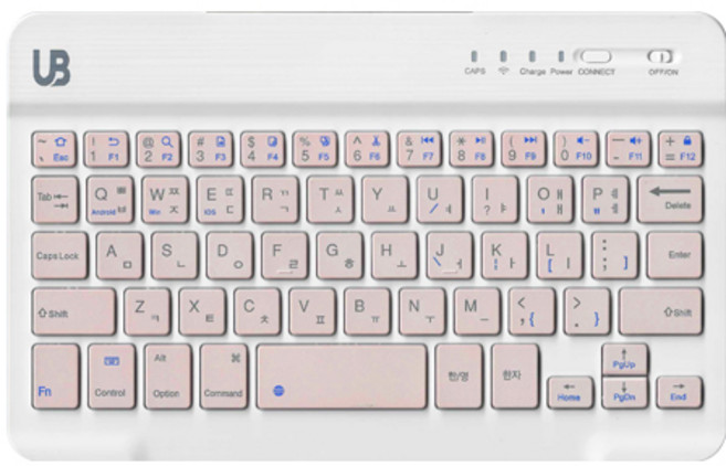 UB BK1 휴대용 무선 블루투스 키보드 슬림형, 핑크 스몰, UB-BK1, 제조사축