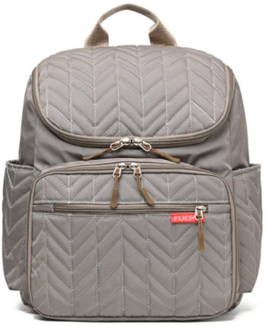 FUERLI 多功能媽媽包 旅行背包, 卡其色