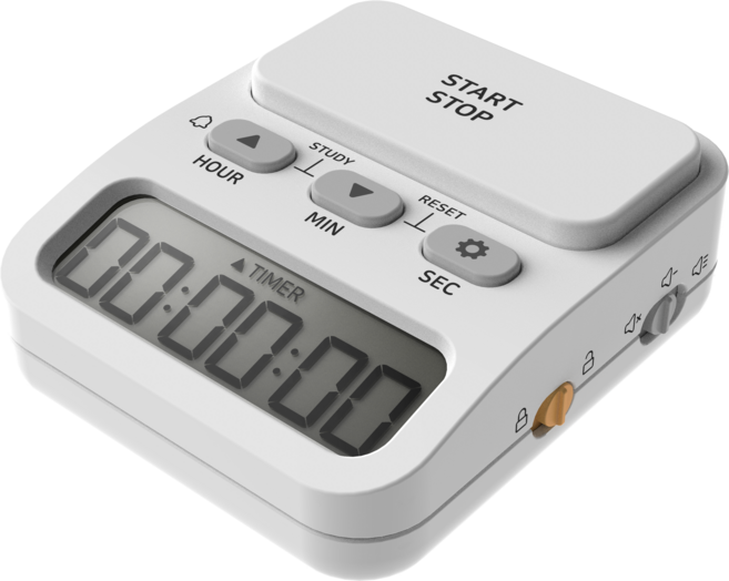 오더블유씨 스터디 타이머 OT1647T, 화이트계열, 1개