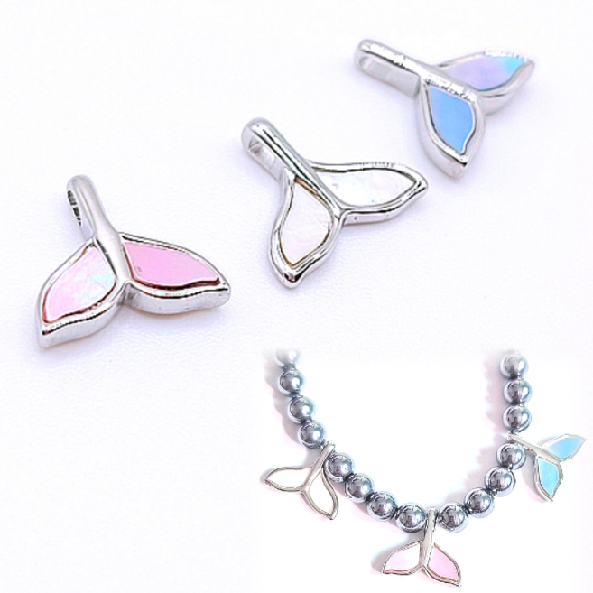 고래꼬리 자개 펜던트 써지컬스틸 팔찌 만들기 목걸이 비즈 귀걸이 반지 재료 키링 부자재 DIY