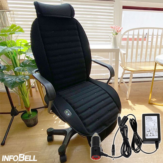 인포벨 태풍같은 바람! 더쎈 차량용 뉴 빅팬 쿨링 시트 22개 윈드홀 통풍시트 쿨방석, 24V