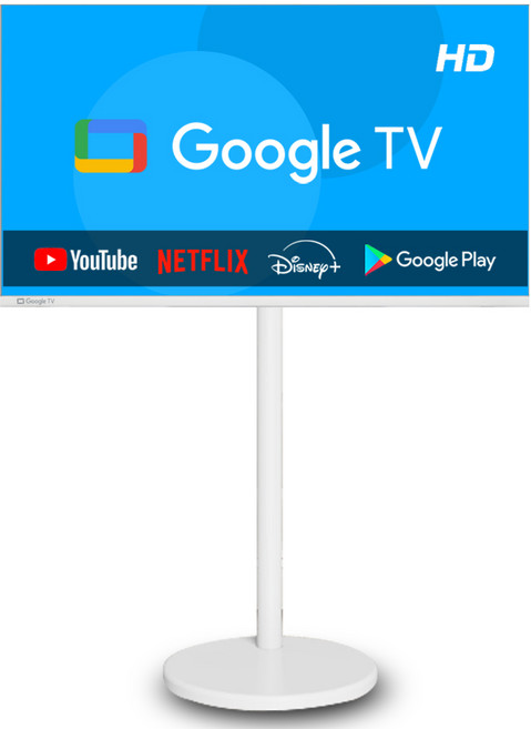 이브이 32인치 81cm HD 스마트 구글TV 화이트 삼탠바이미 셋트, 32인치 HD 구글TV 화이트, 스탠드형, 고객직접설치