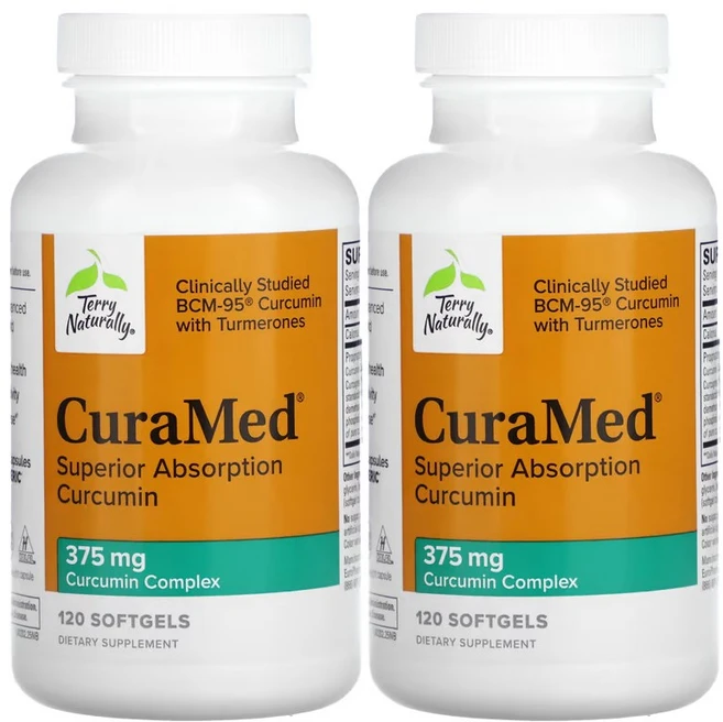 테리 내추럴리 CuraMed 375mg 120정 2개 BCM95 커큐민 보스웰리아 검정깨 - 쿠팡
