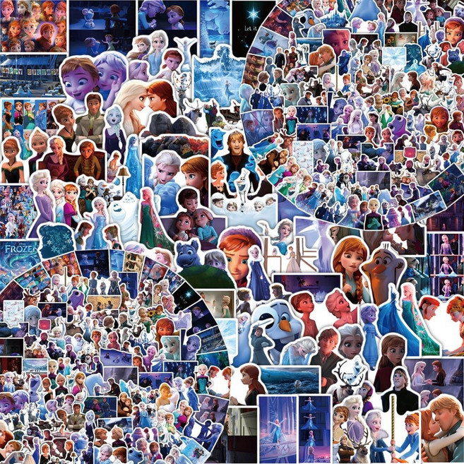 2026 겨울왕국 스티커 204종 다꾸 폰꾸 캐리어 노트북 방수 스티커 선물용, 204개, 혼합색상