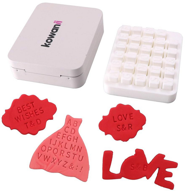 쿠키 레터 스탬프 퐁당 알파벳 스탬퍼 커터 몰드 세트 대문자 점토 DIY 스탬핑 도구 폴리머 점토 도자기 반죽 (KO-SM088-1), KO-SM088-1, 1개