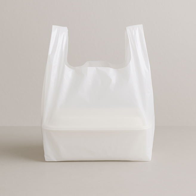 착한비닐 무지 손잡이 배달 비닐봉투 흰색 중 100매, 20L, 100개