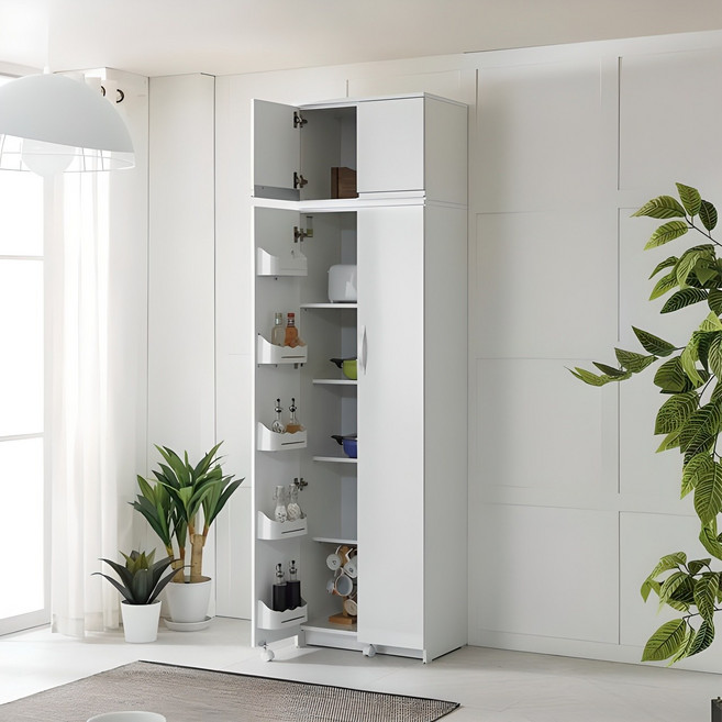 애니스 2220 키큰 냉장고형수납장, 화이트
