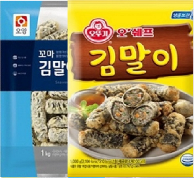 오뚜기 김말이 1kg+사조 꼬마 1kg, 2개, 1kg