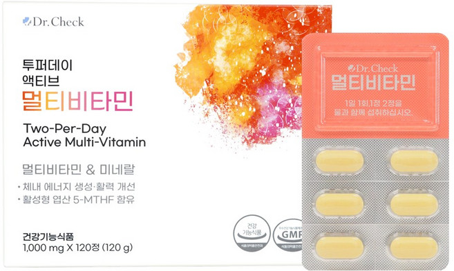 닥터체크 투퍼데이 액티브 멀티비타민, 120정, 1개