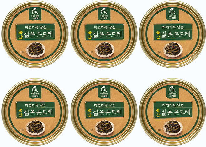 국산 간편하게 바로 먹는 캔나물 곤드레 나물 통조림 120g, 6개