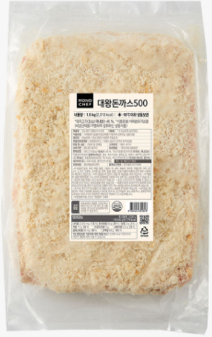 대왕돈까스 1.5kg(500g x 3ea) 돈가스 돈가스 간식 튀김 분식 일식 호프 생맥주