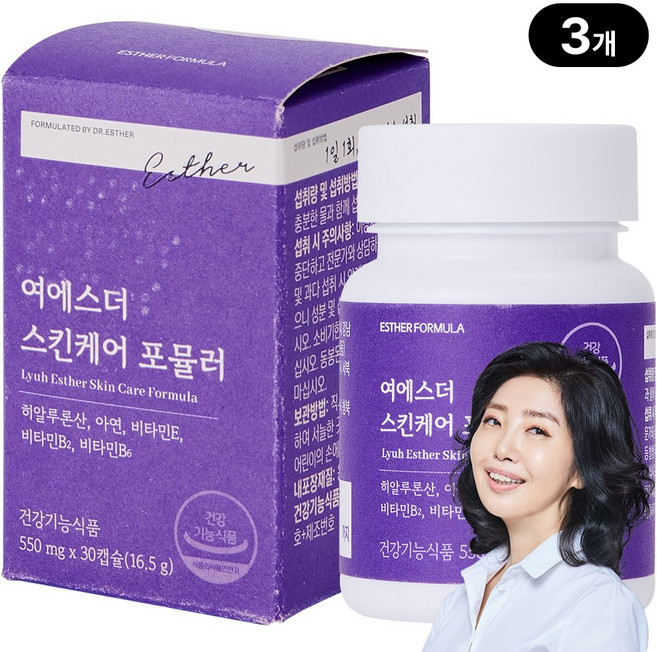 여에스더 스킨케어 포뮬러 (피부보습 기능성 히알루론산) 국민영양 프로젝트, 3개, 30정
