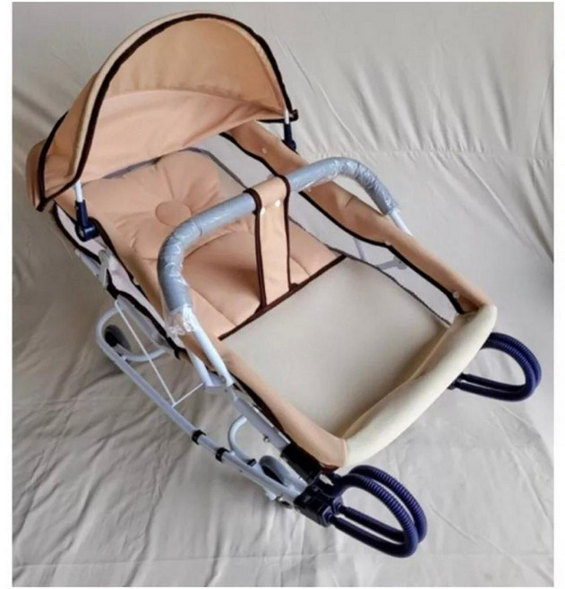 恩寶 668A 雙管加大彈搖床 加寬彈床 附蚊帳 台灣製, 卡其色