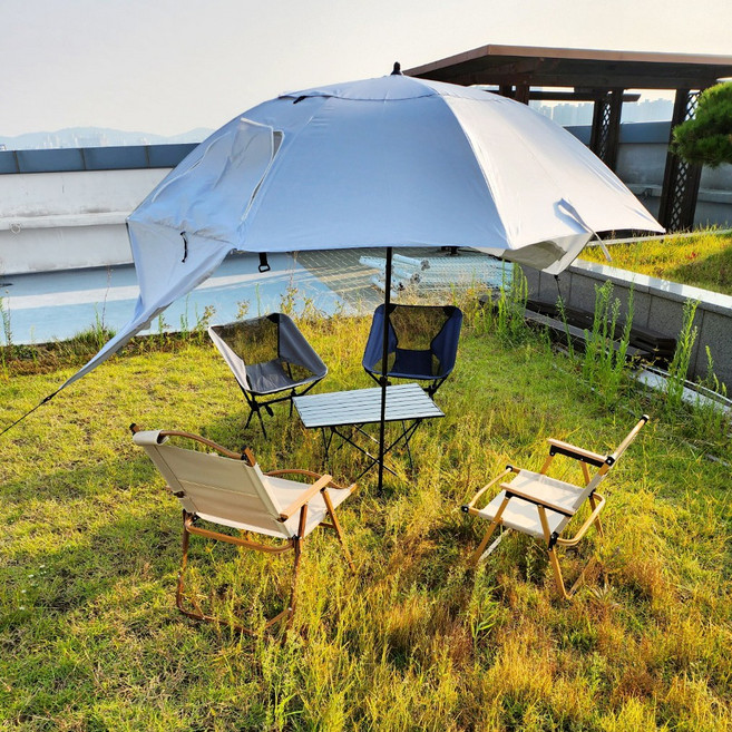 시즌오프 MUAMUA 1초 우산텐트 원터치그늘막 휴대용 경량 대형 피크닉 낚시 비치 옥상 미니 파라솔, 블루