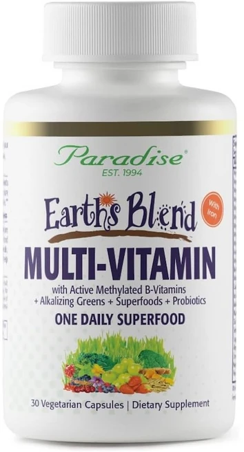 파라다이스허브즈 얼스 블렌드 원 데일리 슈퍼푸드 멀티비타민 아이언 베지테리안 캡슐, 30정, 1개 - 쿠팡