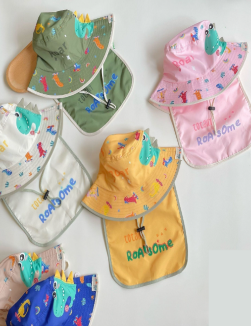 유 키즈 자외선 차단 벙거지 모자 탈부착 햇빛 가리개