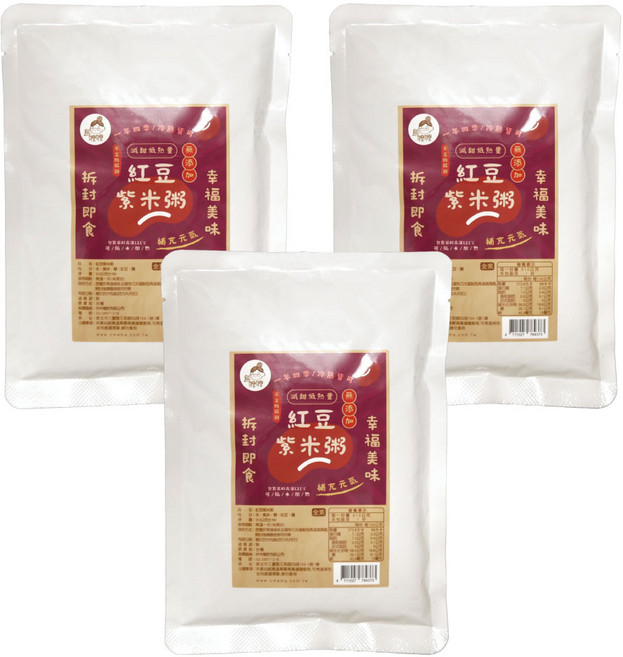 烏嬤嬤 紅豆紫米粥, 310g, 3個