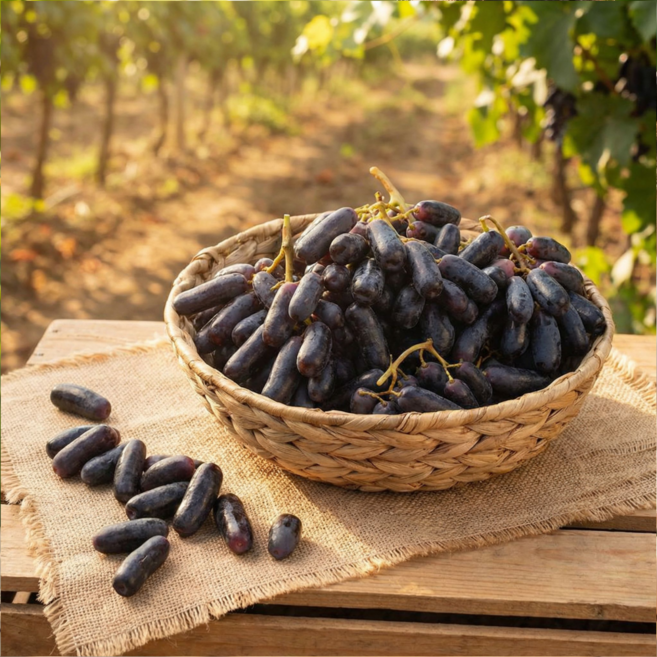 요슐라 프리미엄 블랙사파이어 포도 씨없는 고당도 가지포도 가정용 간식용 선물용, 1세트, 간식 가정용1kg