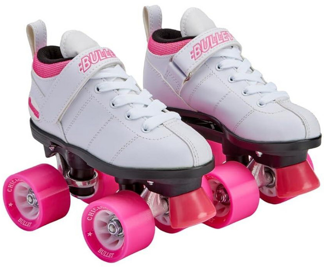 Chicago Skates 시카고 불렛 남성용 스피드 롤러 스케이트 - 블랙 172784, White Pink
