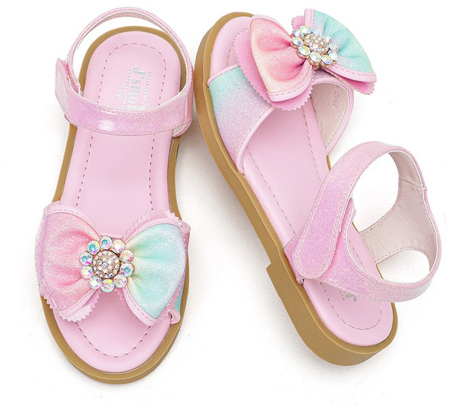 달콩슈 여아용 반짝 큐빅 리본 샌들 DKD518