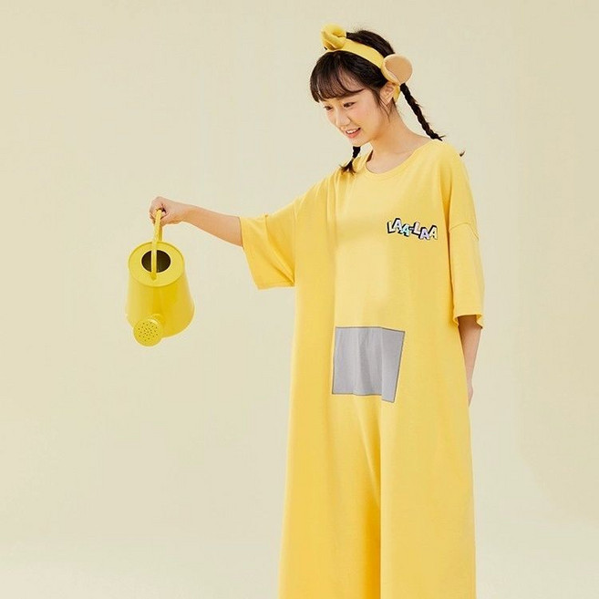 텔레토비옷 빅사이즈여름잠옷 커플 홈파티 단체복 친구들 친구 의상 매칭룩 텔레토비 여름 트윈룩 제품