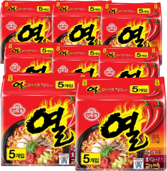 오뚜기 열라면 멀티팩(120g5개입) x 8팩(총40개입), 40개