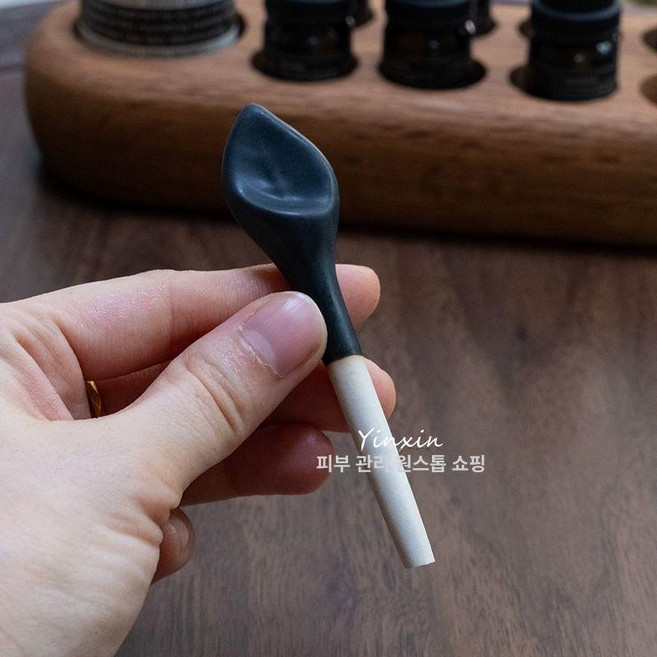 에스테틱 도자기병 스파 마사지 아로마 테라피 병 보관 오일 화이트 히터 피부관리실 꽃, 회색 무광 검정 나뭇잎 향초, 1개